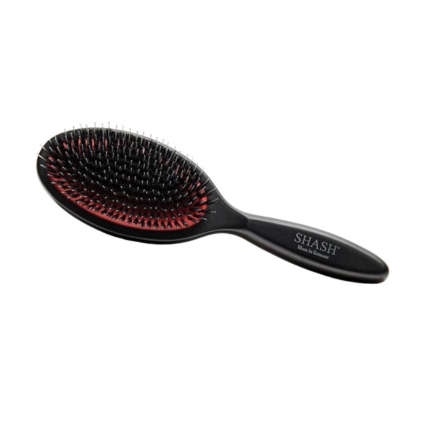 SHASH Nylon and Boar Hair Brush, Medium, with a matte black handle and red cushion